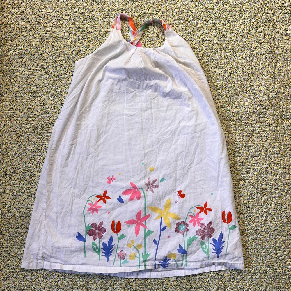 GIRLS HALTER COTTON FLORAL DRESS SIZE 10/12